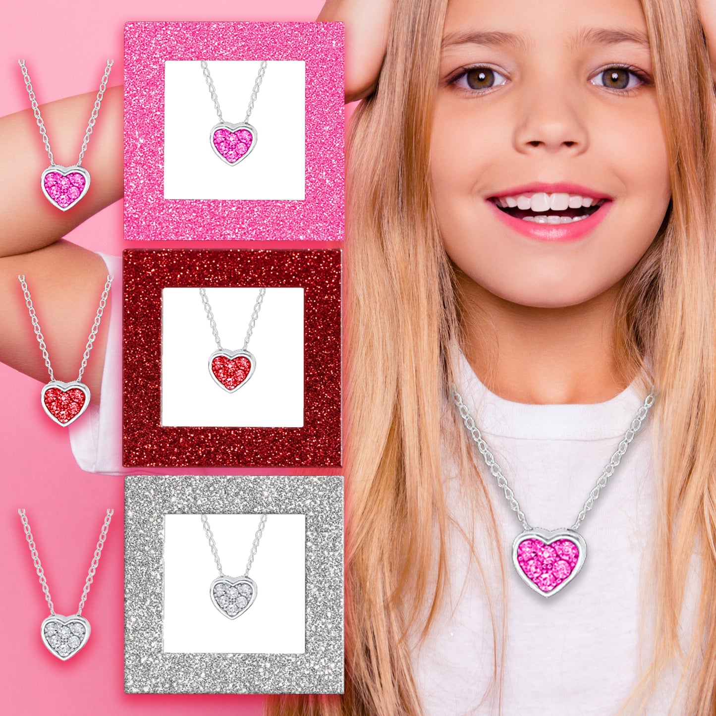 Heart Crystal Necklace - Asst.