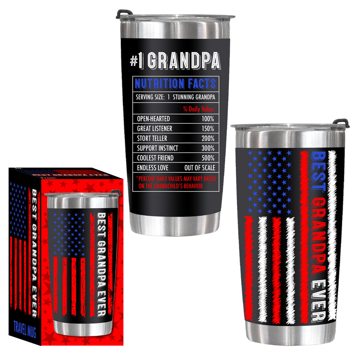 Best Grandpa Stainless Travel Tumbler