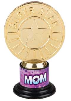 Mom Super Star Round Trophy