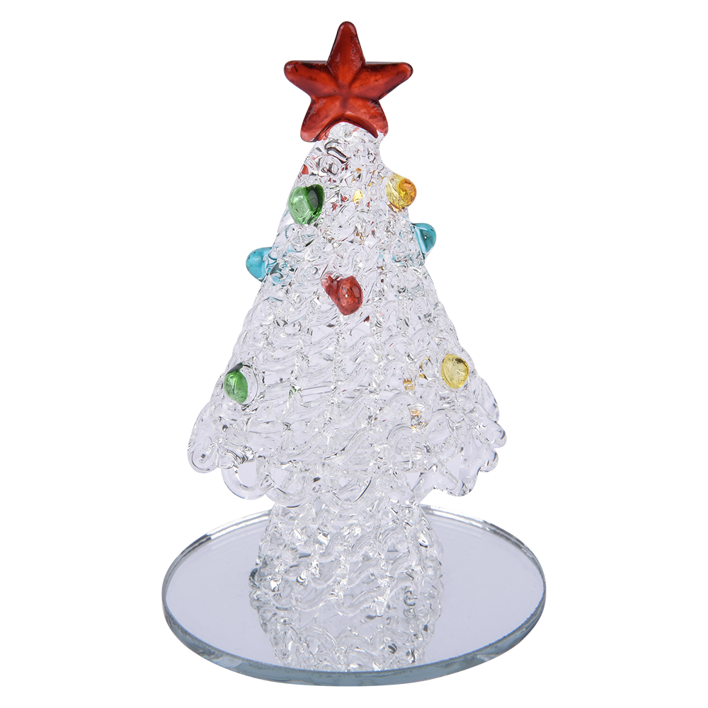 Glass Tree on Mirror Base