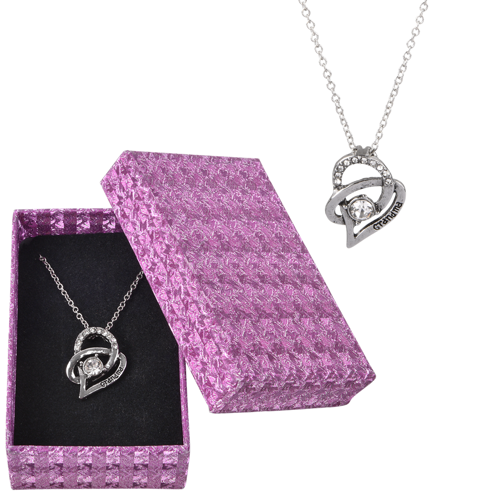 Grandma Necklace in Hot Pink Box