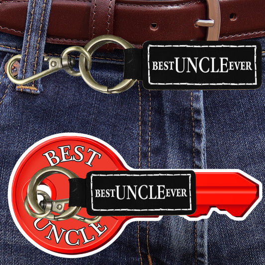 Best Uncle Ever Leatherette Key Clip