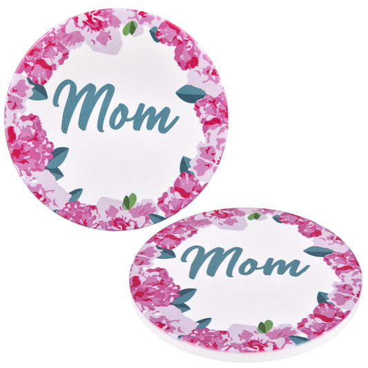 Mom Round Ceramic Coaster