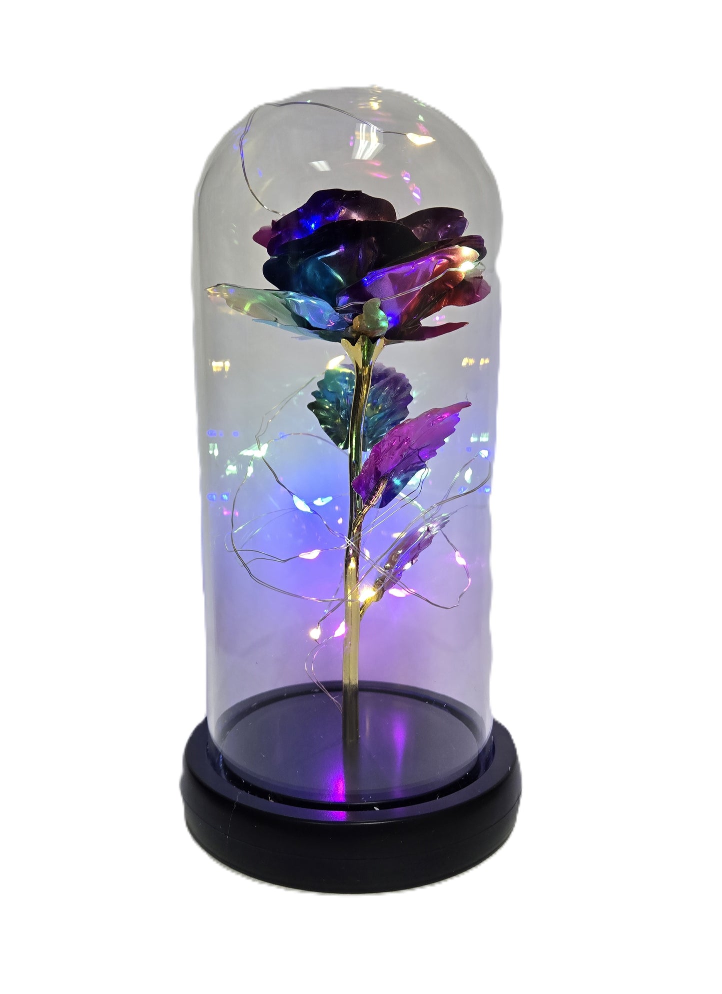 Metallic Flower in Dome with Lights