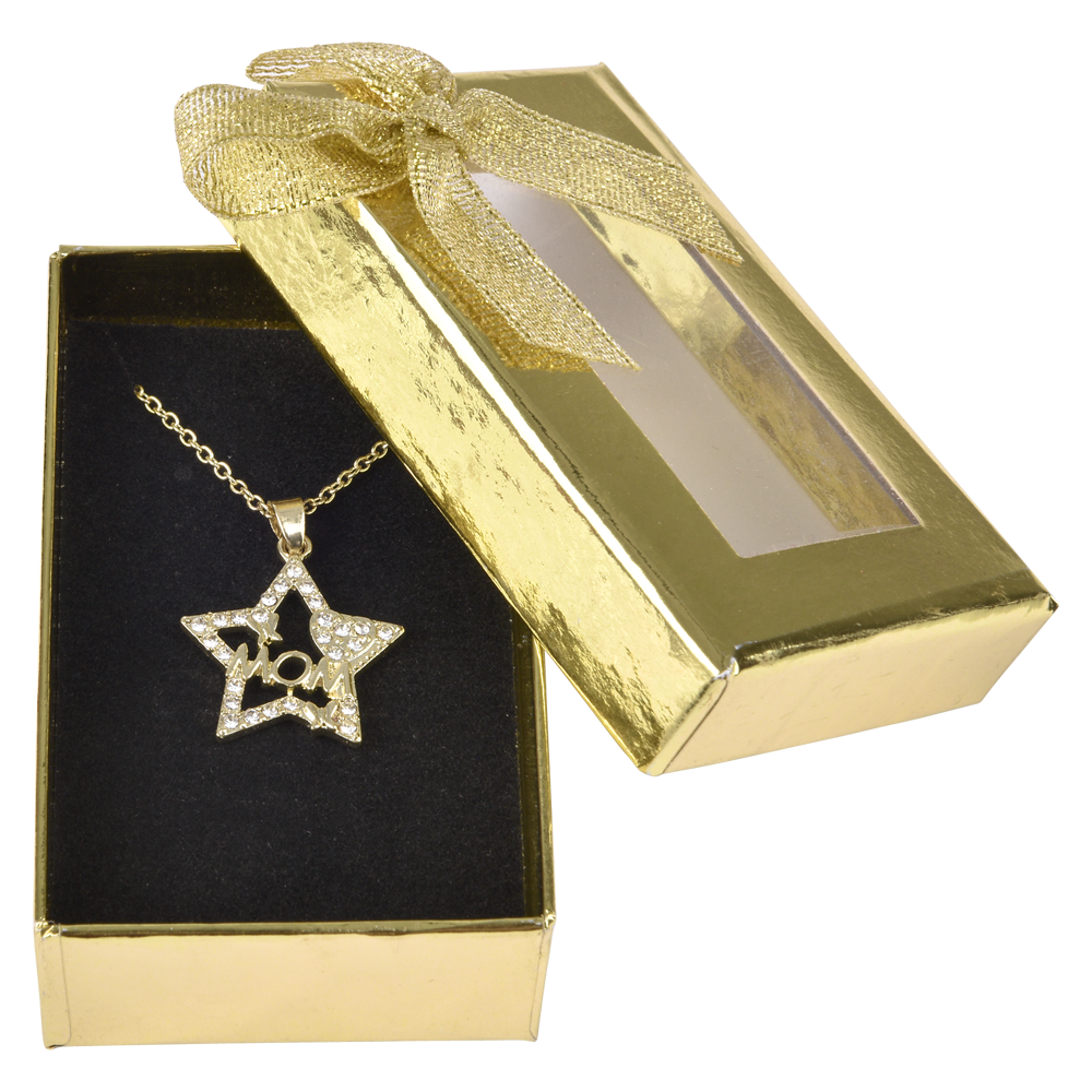 Mom Star Necklace in Gold Box