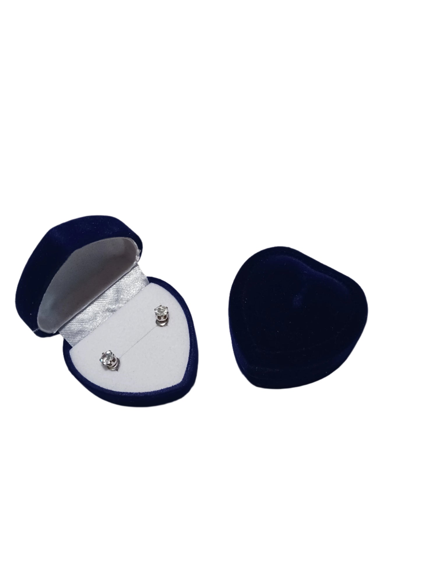 Post Earrings Blue Heart Box