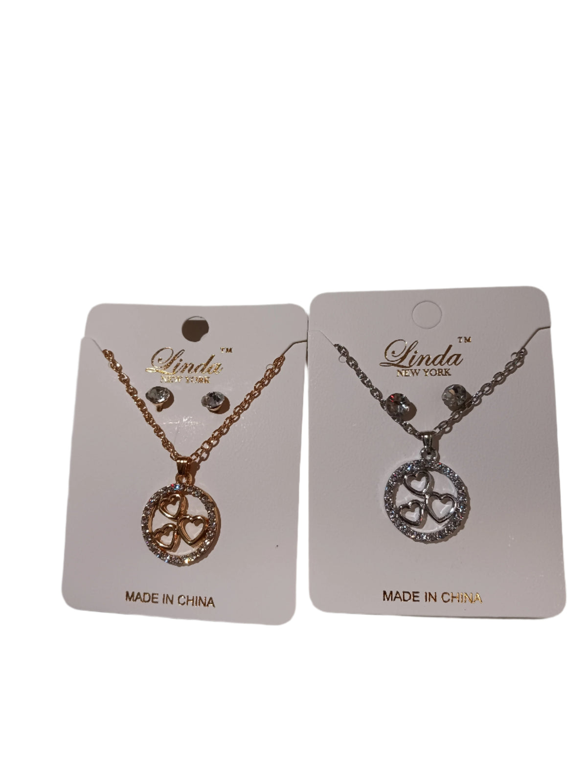 Circle Necklace with Hearts