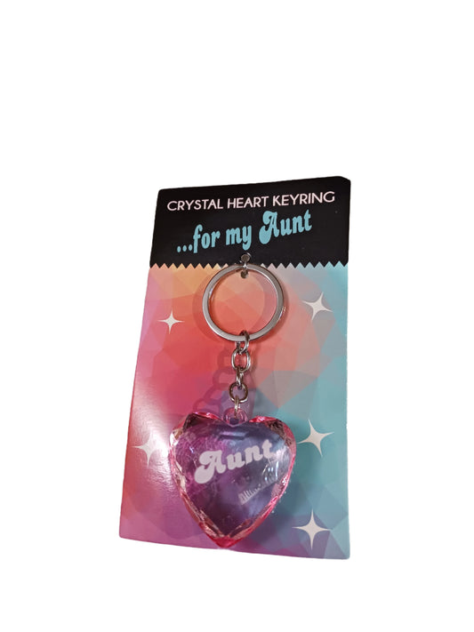 Aunt Crystal Heart Keychain