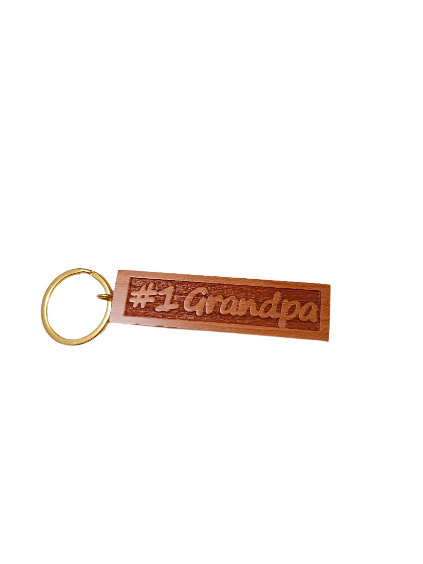 #1 Grandpa Wood Keychain